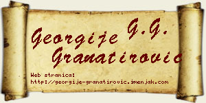 Georgije Granatirović vizit kartica